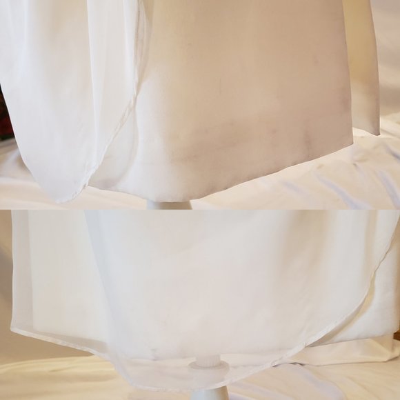 Off-white sheath dress prom bridal bridesmaid 6P - Picture 4 of 11